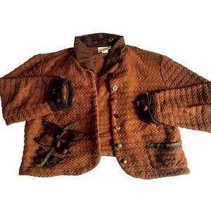 Grandmacore Vintage Zoe California Cottagecore 80s 90s Floral Brown Blazer